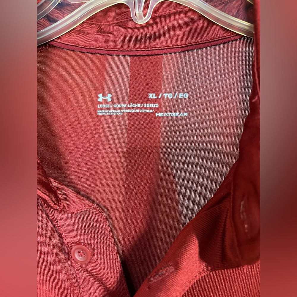 Under Armour South Carolina Gamecocks Polo XL HeatGear Red NCAA Gameday Shirt - Picture 4 of 8